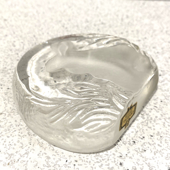 Vintage Paperweight Zajecar Yugoslavia Leaded Crystal clear carved bunny rabbit - Picture 7 of 7